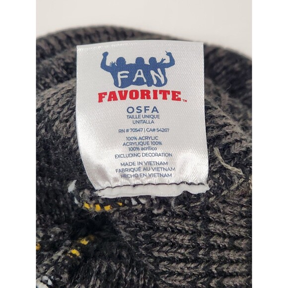 Pittsburgh Penguins Beanie Cap Hat OSFA Striped NHL Hockey Knit Winter Pom Pom - Picture 3 of 4